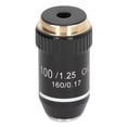 thumbnail image 1 of Biological Microscope Lens, 195 Achromatic Black Objective Lens 100X Oil High Objective Interface 20.2mm Thread, 1 of 7