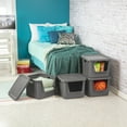 thumbnail image 3 of Your Zone Square Stacking Bin Plastic, Gray Flannel, 3 of 9