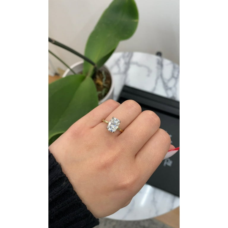 Cushion cut shop thin band