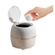 thumbnail image 1 of Mini bote de basura redondo para escritorio con tapa, plástico, para el hogar, cocina, baño, oficina (blanco), 1 of 5