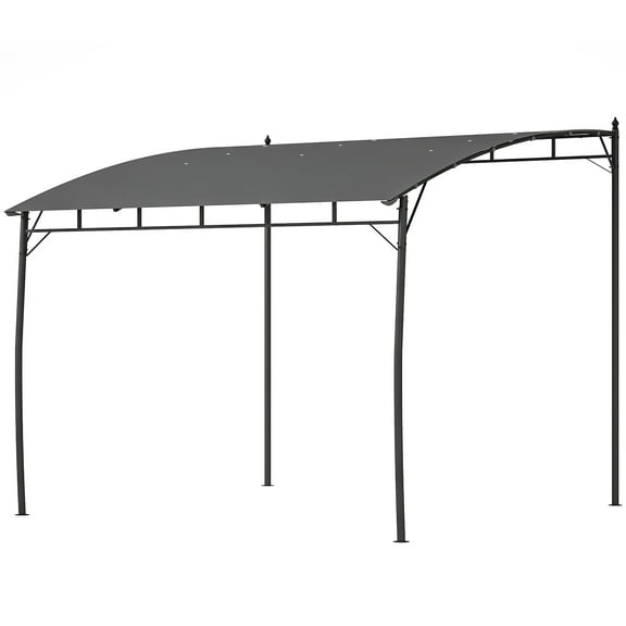 10' x 10' Outdoor Pergola Gazebo, Garden Sun Shade Shelter, Metal Frame, Gray
