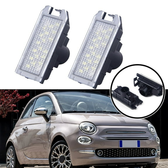 2Pcs Car Rear LED Number License Plate Light Assembly Fit For FIAT 500 2007-2019