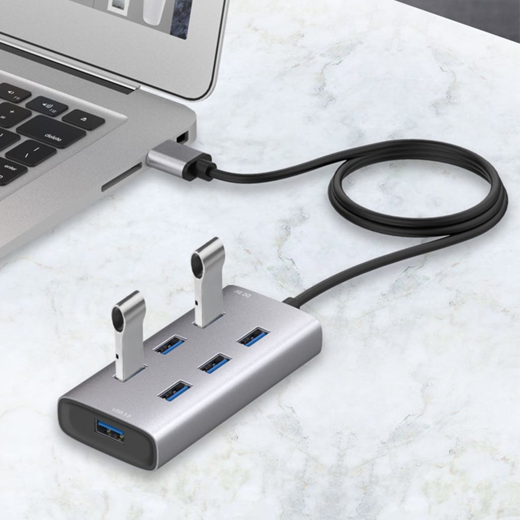 lanema 7 Ports USB 3.0 HUB, USB Extension All Aluminum Fuselage Computer Accessories with Independent Power Supply Port