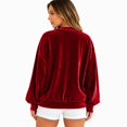 thumbnail image 4 of Wrongduck Women's Velvet Cardigan Jacket Lightweight Button Front Long Sleeve Casual Sweater Coat with Pockets Spring Fall Layering Top, 4 of 7