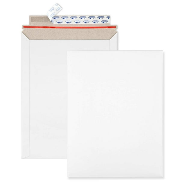 Paquete de 25 sobres ValBox, 9 x 11.5, Stay Flat, color blanco