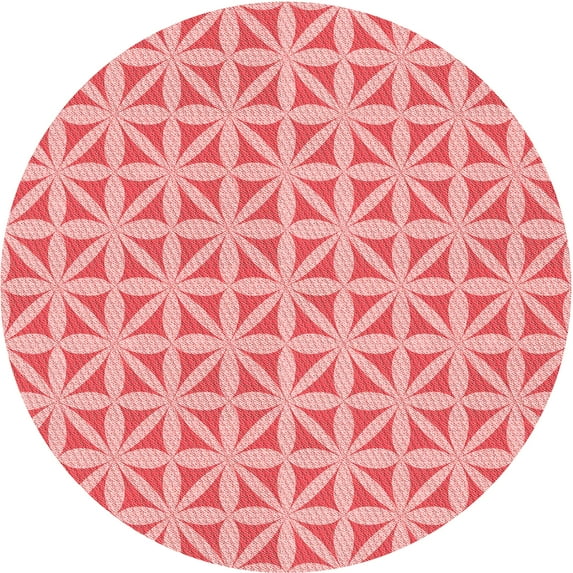 Ahgly Company Indoor Round Patterned Pastel Pink Area Rugs, 6' Round