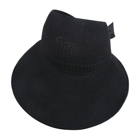 Clearance! Audhol Hats for Women Women Ladies Summer Hat Floppy Beach Sunscreen Cycling Adjustable Cap Straw Hat Sun Hats for Women Black One Size