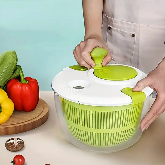 Versatile Salad Spinner & Vegetable Dryer - Manual, No-Power Kitchen Gadget for Fruits, Lettuce & More - Essential Drying Tool for Home and Restaurant Use