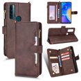 thumbnail image 1 of Case for TCL 20 PRO 5G Cover Zipper Magnetic Wallet Card Holder PU Leather Flip Case - Brown, 1 of 5