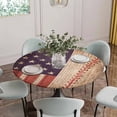thumbnail image 5 of American Flag Vintage Round Tablecloth for 36-44 Inch Tables, Fitted Table Cover with Elastic Edge, Farmhouse Baseball Blue Red Waterproof Outdoor Table Cloth Protector for Patio Garden Dinner Picnic, 5 of 9