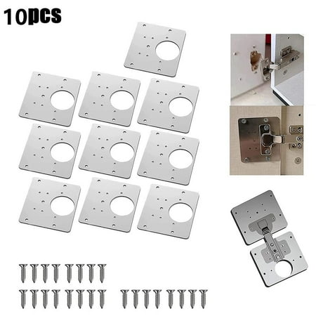 

10XHinge Repair Plate Rust Resistant Steel Furniture Cupboard Repair Mount Tool