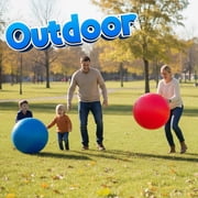 PlayBolt Jumbo 18-Inch Knobby Playground Balls – 2 Pack (Red & Blue) Giant Inflatable Rubber Kickballs with Hand Pump for Kids & Toddlers – Indoor & Outdoor Play