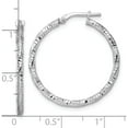 thumbnail image 4 of Sterling Silver Rhodium-Plated Polished Diamond-Cut Twist 2Mm Hoop Earrings (Width 29) (Length 31) - Jbsp, 4 of 5