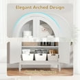 thumbnail image 3 of MAYEERTY Arch Display Cabinet with Glass Doors, Wooden Storage Cabinet with Adjustable Shelves for Living Room, 71" White, 3 of 6