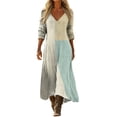 thumbnail image 2 of Heisall Robe Maxi Bohème à Smocks à Manches Longues pour Femme, Été, Décontractée, Ample, Florale, Plage, Vacances, avec Poches, 2 of 4