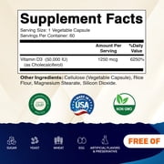 2 Pack - Vitamatic High Potency Vitamin D3 50,000 IU (as Cholecalciferol), Once Weekly Dose, 1250 mcg, 60 Veggie Capsules (Total 120 Capsules)