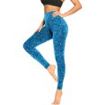 thumbnail image 4 of QATAINLAV Women's Stretch Yoga Leggings Fitness Running Gym Sports Legging Pants Trendy Print Full Length Tummy Control Tight Trousers Best Sales Today Blue XL, 4 of 7