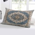 thumbnail image 5 of Boho Blue Throw Pillow Covers, Retro Tribal Traditional Distressed Printed Soft Breathable Pillow Cases with Invisible Zipper for Sleeping, King Size Pillowcases for Couch Bed Sofa Chair 20x36 Inches, 5 of 6