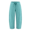 thumbnail image 6 of Migroa Women's Barrel Sweatpants Loose Fit Lounge Pants Womens Linen Baggy Harem Pants Wide Leg Lounge Drawstring Barrel Pants Casual Beach Trousers with Pockets Light Blue 2Xl, 6 of 6