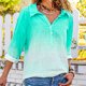 thumbnail image 2 of Camisas abotonadas de manga larga con cuello en V fruncido para mujer Tops delgados versátiles Pompotops FGAJ13717, 2 of 5