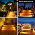 thumbnail image 6 of ROSHWEY 4PCS Solar Stair Lights Outdoor Waterproof, Solar Deck Lights for Step, Patio, Porch, Garden, Courtyard, Amber Light, 6 of 6