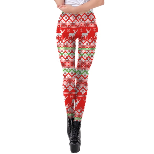 Pantalones Lindos pantalones de bota Pantimedias gráficas Mujeres Casual Navidad Medias deportivas Kuymtek Multicolor T S para Mujer