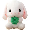 thumbnail image 1 of Sitting Rib eared Rabbit, Easter White Rabbit stuffed rabbit animals and carrots Soft cute realistic long ear standing plush toys (8.6 inches/22 centimeters) N01, 1 of 5