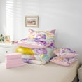 thumbnail image 5 of Feelyou Dreamy Purple Unicorn Bedding Comforter Set 7pcs for Kids, Cartoon Love Heart Flower King Bedding Sets, Kawaii Anime Animal Reversible Bed Sheets, Ultra Soft Bedroom Decor, 5 of 7