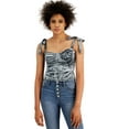 thumbnail image 1 of Leyden Womens Velvet Bustier Tops, Aqua, X-Small, 1 of 3