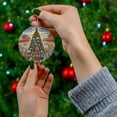thumbnail image 4 of DistinctInk Hanging Ceramic Christmas Tree Ornament Charm with Gold String - Great Gift/Present - 2 3/4 inch Diameter -&nbsp;Republican Holiday Spirit, 4 of 5