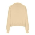thumbnail image 4 of Qwertyu Womens Sweatshirts Half Zip Fleece Quarter Zipper Pullover Hoodies 2025 Mock Neck Fall Workout Jacket Khaki 2XL, 4 of 6