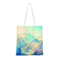 thumbnail image 1 of YFYANG Reusable Cotton Canvas Tote Shopping Bag, Snowy Mountain Pattern Washable Portable Grocery Bag for Daily Travel, 1 of 8