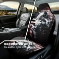 thumbnail image 4 of Yuyamidu USA Flag Car Seat Covers for Front Seats Wolf Bucket Seat Covers Universal Fit for SUV Truck Sedan Front Seat Cover, 2 PCS Set, 4 of 7
