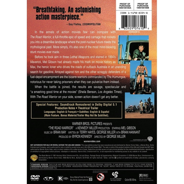 Warner Home Video - The Road Warrior, Sci-Fi & Fantasy Movie (DVD