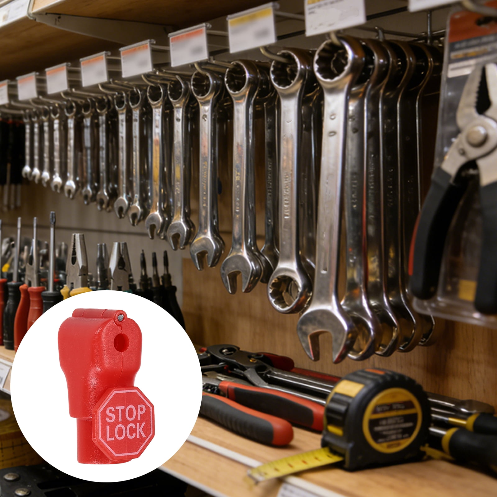 Uxcell 50Pcs Peg Hook Locks (4.5mm) PC Magnet Anti-Theft Pegboard Display Hook Locks Security Red Stop Tools, Fits Retail Shop/Shopping Center/Garage Tools, Red