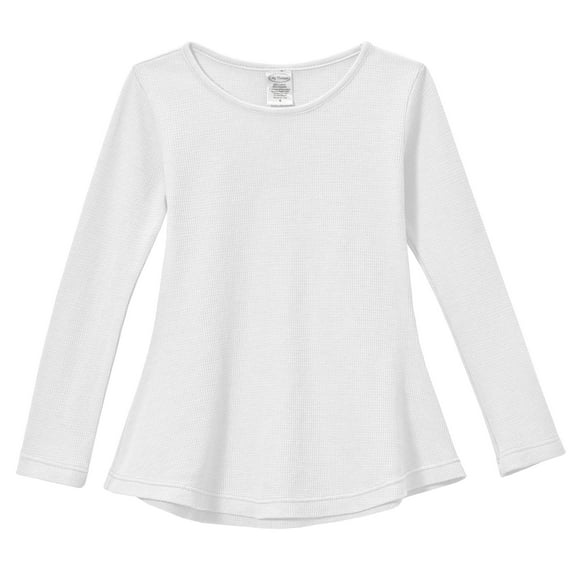 Girls Soft  Cozy Thermal Long Sleeve Tunic | White