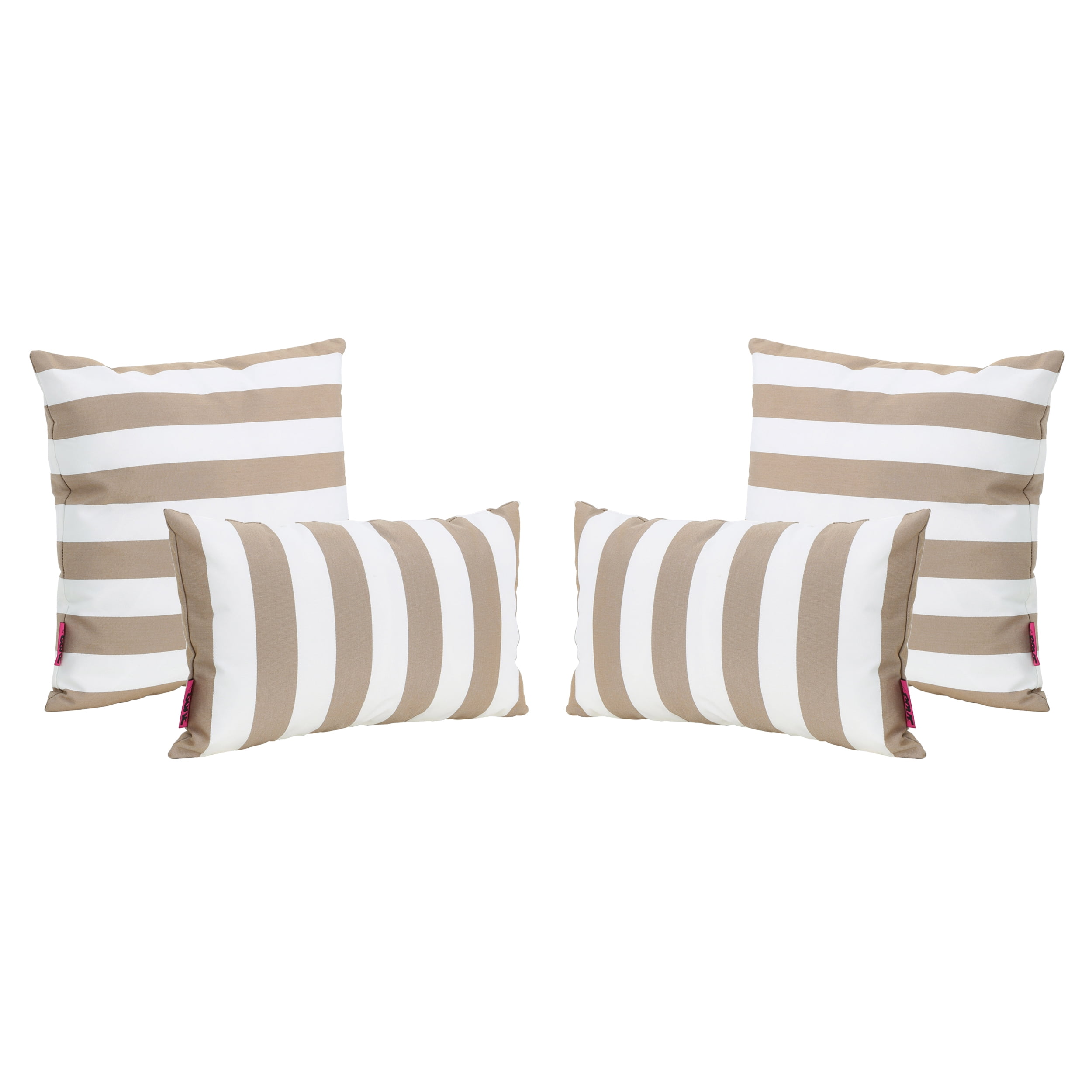 Enipate Inserts Included Outdoor Throw Pillows, Pack of 2 Striped Water  Resistan