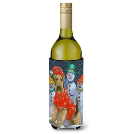 

24 oz Airedale Snowpeople Christmas Wine Bottle Hugger