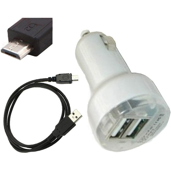 UPBRIGHT Car Two USB Ports DC Adapter + Micro USB Cable For Samsung Galaxy Nexus Smartphone S Relay 4G (T-Mobile) Android Smartphone SGH-T699, S Showcase (TracFone) Android SCH-S950C, Gravity Touc