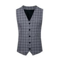 thumbnail image 5 of Gephdiin Mens Dress Shirts Mens Suit Mens Solid Color Wedding Dress Vest Mens Coat British Leisure Slim Stage Costume Suits for Men Mens Compression Tank Top Polyester Gray S, 5 of 5