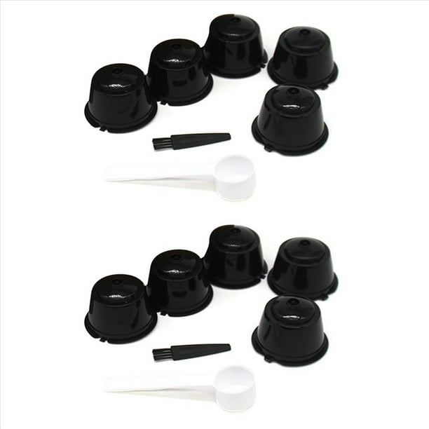 10 Piezas Reutilizables Nestle para de Filtro de Cápsula de Café Tapas de Cesta de Filtro Recargables Cepillo de Cuchara Reutilizable-2