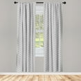 thumbnail image 3 of Ambesonne Chevron Curtains, Triangles Consisting Dots, Pair of 28"x95", Dark Grey White, 3 of 5
