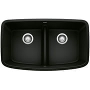 Blanco 442199 Valea 32" Undermount Double Basin Silgranit Kitchen Sink - Black
