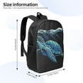 thumbnail image 3 of Goofa Ocean Turtle Pattern 17in Student Backpack - School, Travel, Work Bookbag -Laptop Backpack,Water Resistant College School Computer Bag, 3 of 6