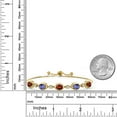 thumbnail image 6 of Gem Stone King 18K Yellow Gold Plated Silver Red Garnet and Blue Iolite and Lab Grown Diamond Bracelet for Women | 4.31 Cttw | Gemstone January Birthstone | Oval 7X5MM | Fully Adjustable 9 inch, 6 of 6