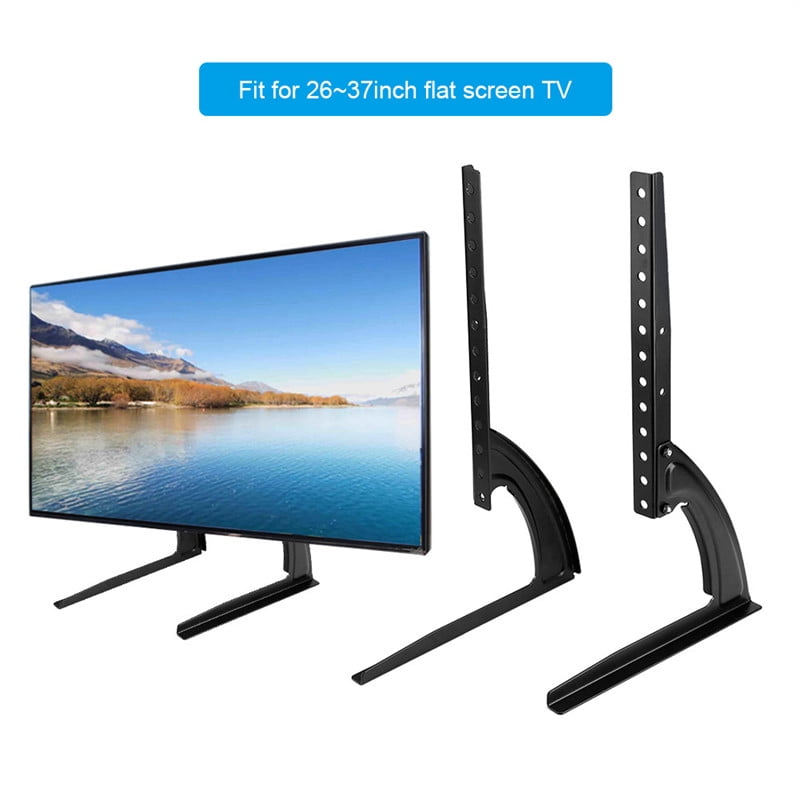 Universal Lcd Flat Screen Tv Table Top Vesa Mount Stand Black Base Fits 26 To 65