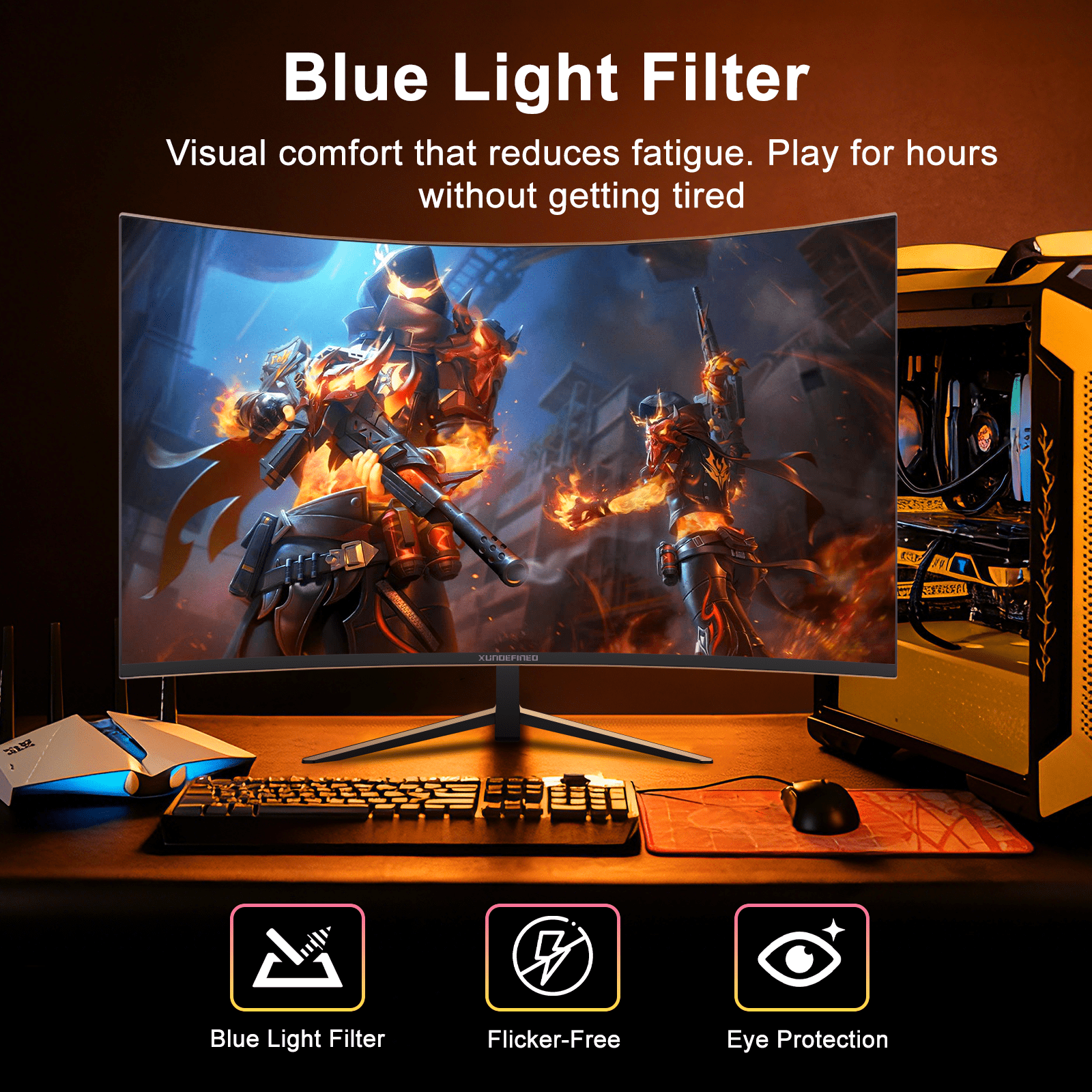 27-inch Curved Gaming Monitor 144Hz/200Hz, FHD (1920x1080p), VA Computer Curved Screen R1500 Gaming PC Monitors with Built-in Speakers for Gaming, 1ms (GtG), F-Sync, G-Sync, HDMI 2.0+DP 1.4, VESA