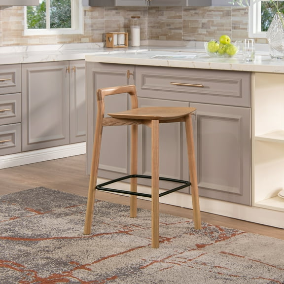 Jennifer Taylor Home Sven 26.5" Modern Minimalist Low Back Wood Counter Stool, Natural Blonde Ash Wood
