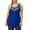 Blue, variant on Women's Sleeveless Elegant Sheer Mesh Insert Casual Vest Blue XXL