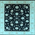thumbnail image 1 of Ahgly Company Indoor Square Oriental Light Blue Industrial Area Rugs, 6' Square, 1 of 4